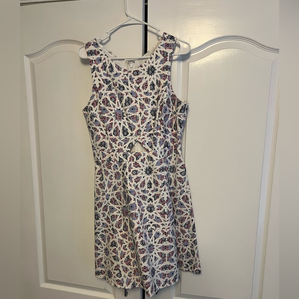 CeCe White and Blue Floral Dress
